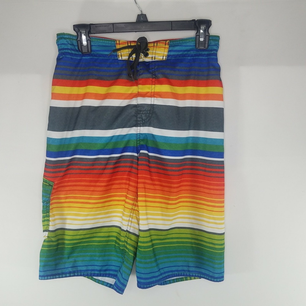 Hang Ten Boy's Swim Trunks Size Large Rainbow